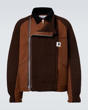 Sacai X Carhartt Wool-Blend Jacket - Brown