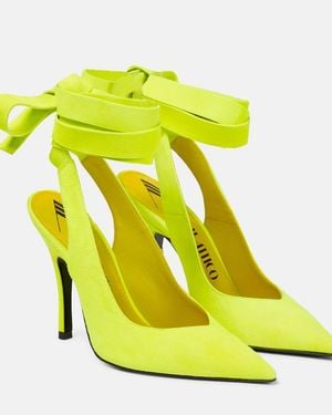 The Attico Venus 110Mm Tie-Ankle Court Shoes - Yellow