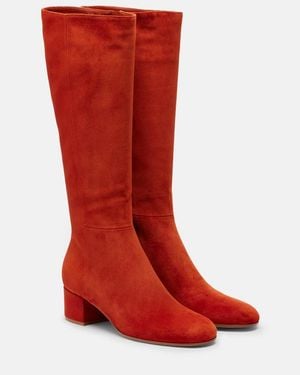 Gianvito Rossi Joelle Suede Knee-High Boots - Red