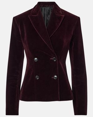 Alaïa Jacke Aus Baumwollsamt - Blau