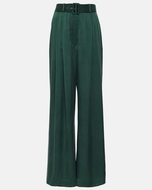 Zimmermann Belted Wide-leg Trousers - Green