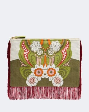 La DoubleJ Bedruckte Pouch Aus Baumwoll-Canvas - Grün