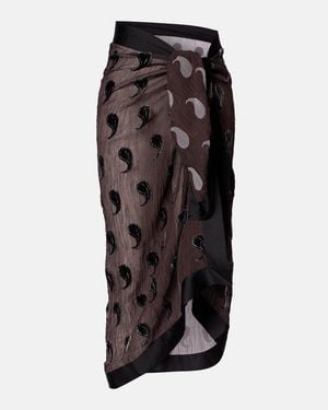 Tory Burch Paisley Silk-Blend Beach Cover-Up - Black