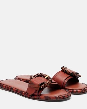 Zimmermann Alchemy Leather Slides - Red