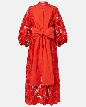 Erdem Embroidered Mesh Midi Dress