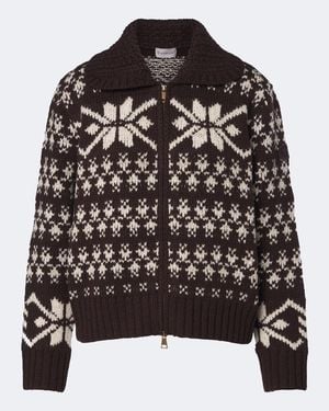 Moncler Cardigan Aus Einem Wollgemisch Mit Pailletten - Schwarz