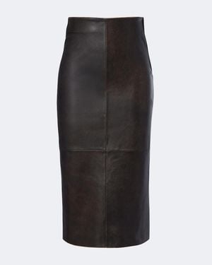 Arma Leather Pencil Skirt - Black