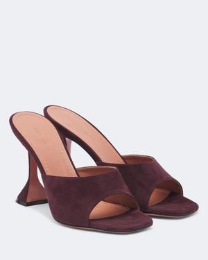 AMINA MUADDI Lupita Suede Mules - Red