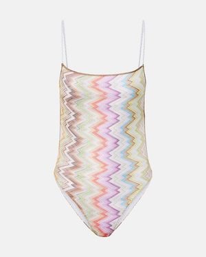 Missoni Zigzag Open-Back Swimsuit - Pink