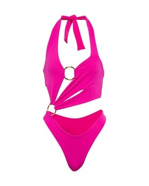 Louisa Ballou Costume Intero Con Cut-Out - Rosa