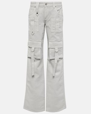 Blumarine Low-Rise Denim Cargo Trousers - Grey