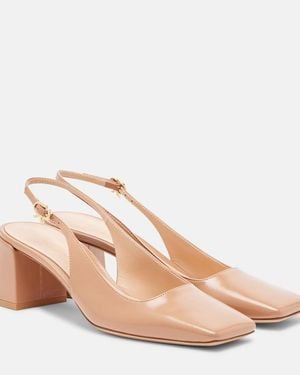 Gianvito Rossi Freeda 55 Leather Slingback Pumps - Natural