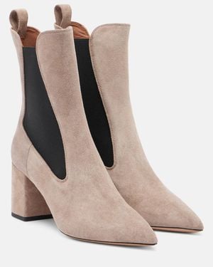 Paris Texas Anja 70 Suede Ankle Boots - Natural