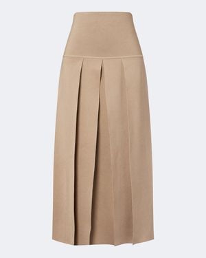 Alaïa Pleated Maxi Skirt - Natural