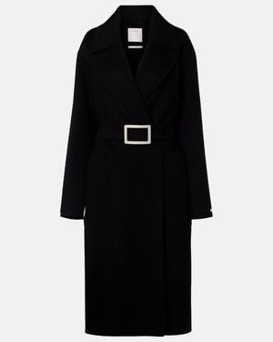Sportmax Belted Virgin Wool Wrap Coat - Black