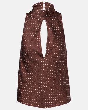 Posse Phoebe Polka-Dot Halterneck Top - Red