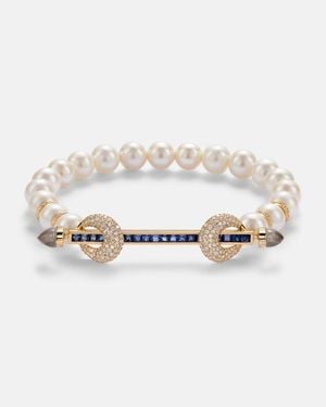ANANYA Pulsera Chakra Icon De Oro De 18 Ct Con Piedras - Blanco