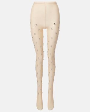 Rabanne Embellished Tights - Natural