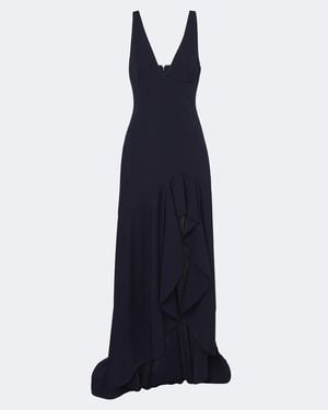 Stella McCartney Ruffled Georgette Gown - Blue