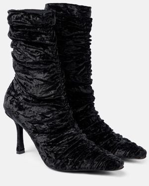 Jimmy Choo Lotta 85 Velvet Ankle Boots - Black
