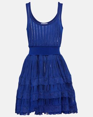 Alaïa Knitted Mini Dress - Blue