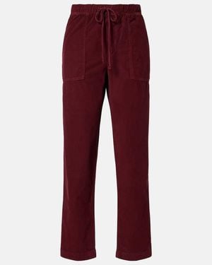 Velvet Cotton Corduroy Pants - Red