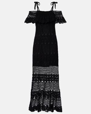 Anna Kosturova Marianne Crochet Cotton Maxi Dress - Black