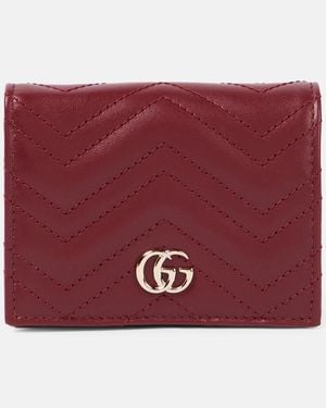 Gucci Gg Marmont Leather Card Case - Red