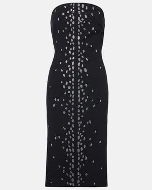 David Koma Rhinestone-Embellished Midi Dress - Black