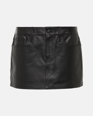Wardrobe NYC Micro Leather Miniskirt - Black