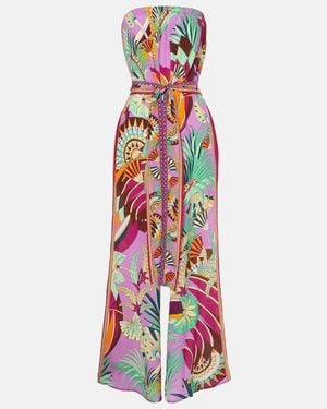 CAMILLA Bedruckter Jumpsuit Aus Seide - Weiß