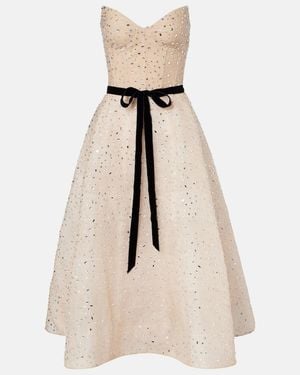Monique Lhuillier Vestido De Coctel Adornado Con Cinturon Adornado - Neutro