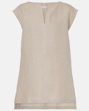 Max Mara Colombo Linen Top - Natural