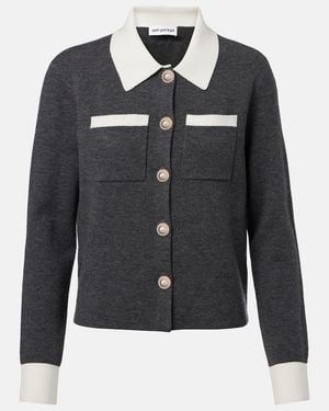 Self-Portrait Cardigan Aus Einem Wollgemisch - Schwarz