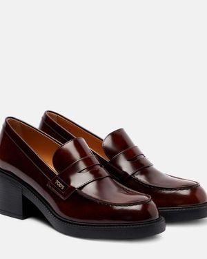 Tod's Leather Loafer Court Shoes - Brown