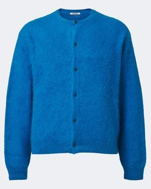 AURALEE Alpaca Cardigan - Blue