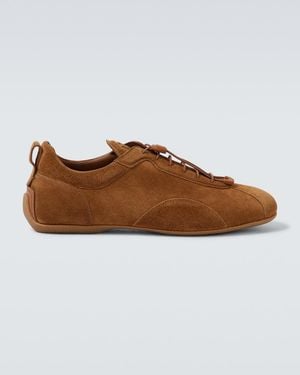 dunhill Davies Automotive Suede Trainers - Brown