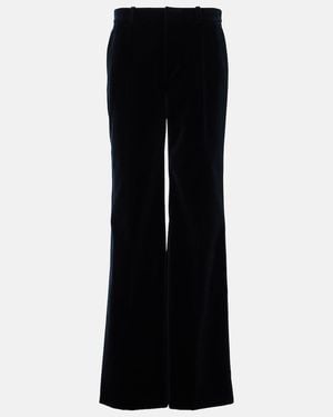 Chloé Cotton Velvet Flared Trousers - Black