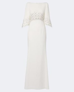 Jenny Packham Bridal Verzierte Robe Electra Aus Crepe - Weiß