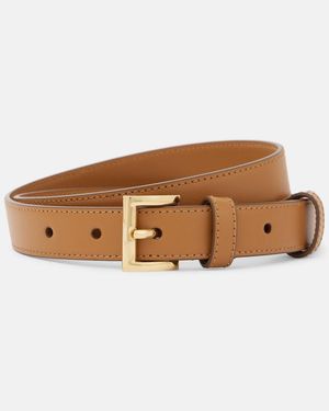 Prada Logo Leather Belt - Brown
