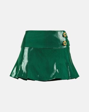 Miss Sohee Silk Lame Miniskirt - Green