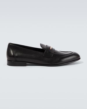 Brioni Appia Leather Penny Loafers - Black