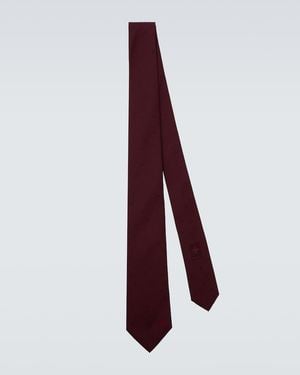 Gucci Corbata De Jacquard De Seda Con Logo - Rojo