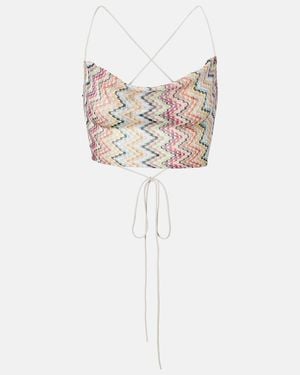 Missoni Zigzag Crop Top - White