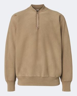 A.PRESSE Cotton Zip-Up Jumper - Natural