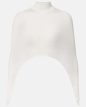 Alaïa Knitted Silk-Blend Top - White