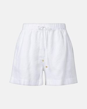 Heidi Klein Bay Linen Shorts - White