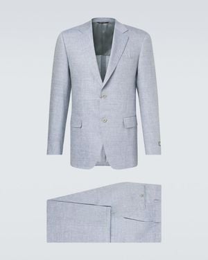 Canali Linen And Wool Suit - Blue