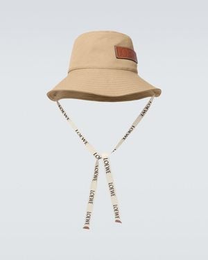 Loewe Paula's Ibiza Fisherman Canvas Bucket Hat - White