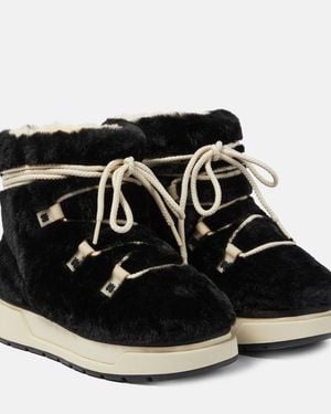Amiri Malibu Hi Faux Shearling Boots - Black